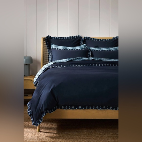 New Maeve by Anthropologie Organic Cotton Looped Embroidered Euro Pillow Sham